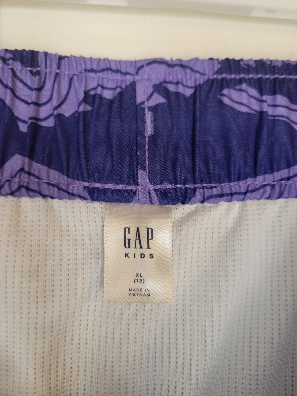 GAP Kids Purple Shark Patterned Swim Trunks